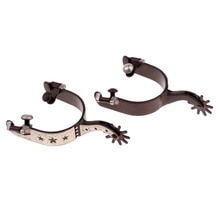 Equestrian Cowboy Roping Spurs, Metal Bumper Spurs for Men Women Riding Boots