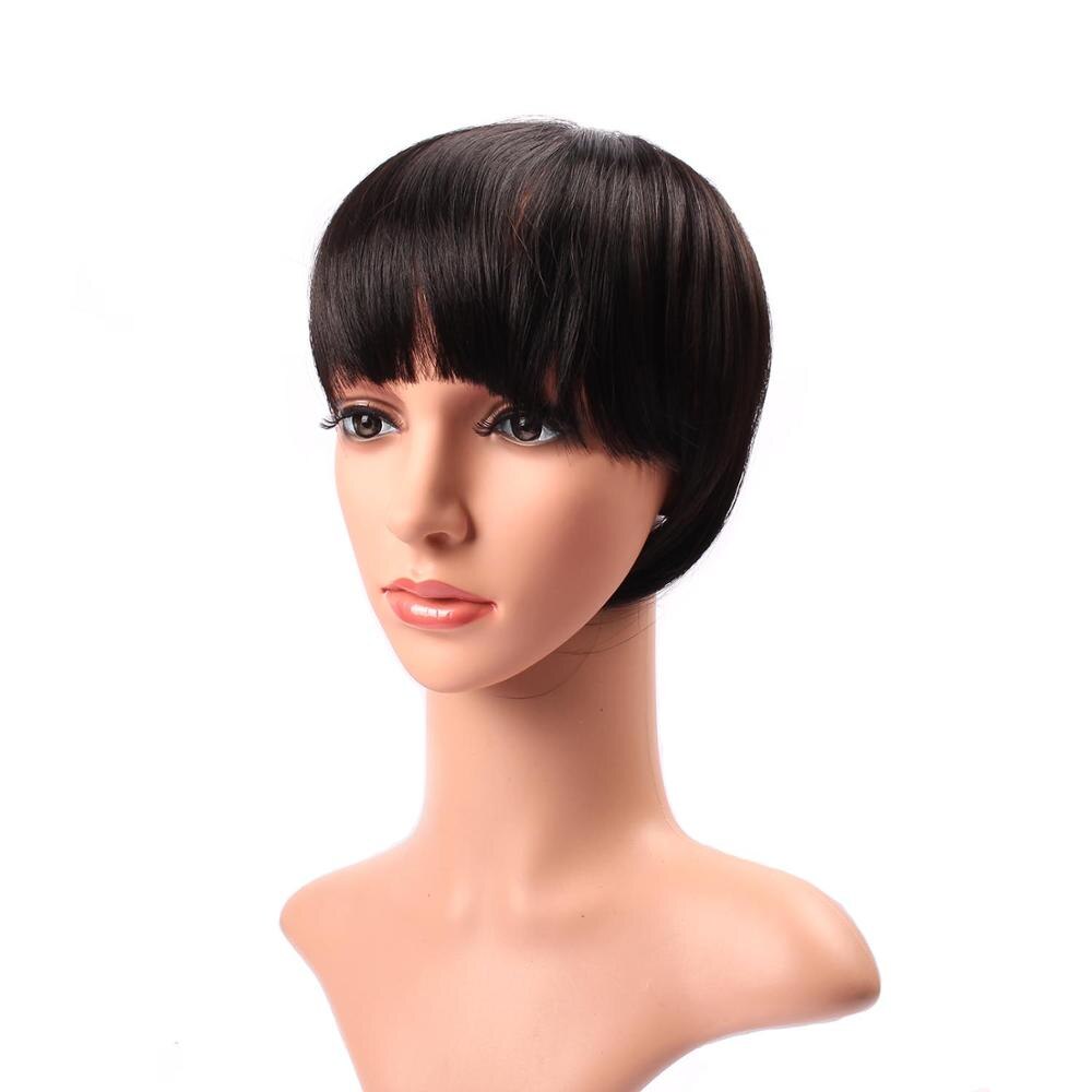 DELICE Clip de mujer en flequillo recto limpio sintético Romo flequillo accesorios para el cabello: #1B