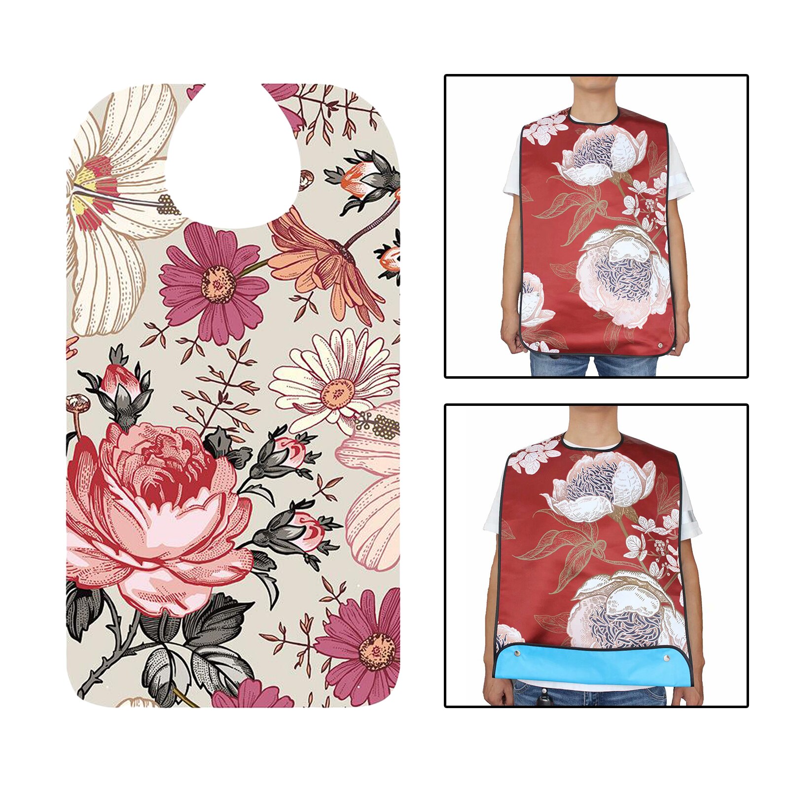 Etenstijd Pvc Afdrukken Katoen Verstelbare Bib Crumb Voor Vrouwen Ouderen Patiënten: type 5