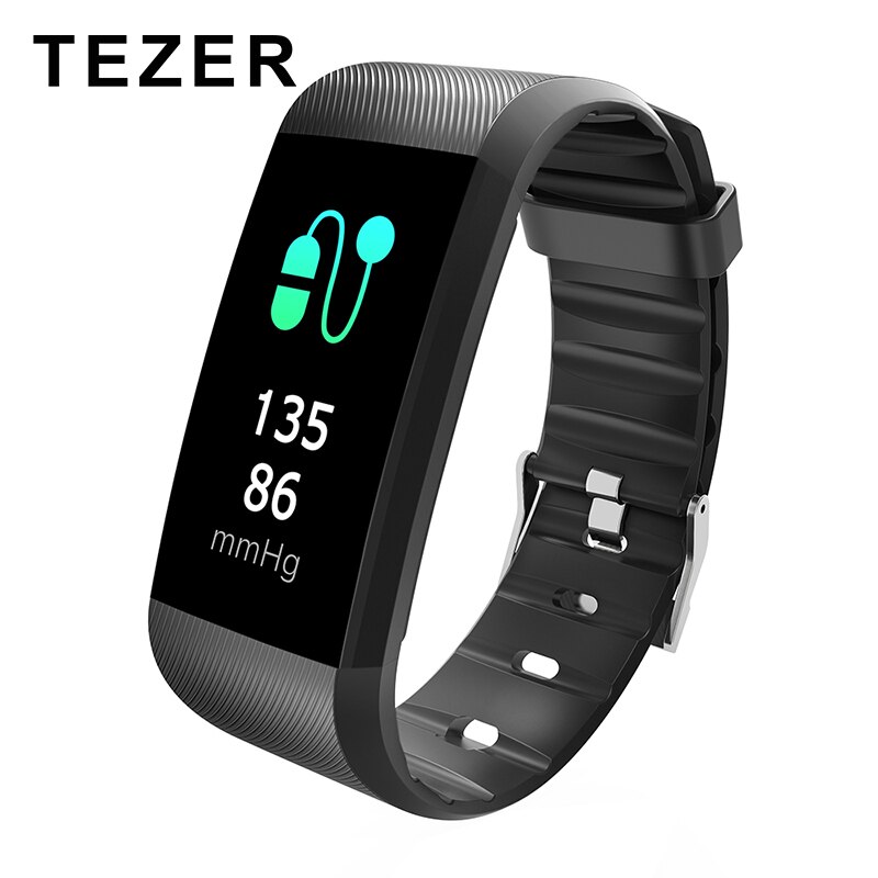 Smartwatch fitness activiteitstracker smartband polsband tezer  r11 waterdicht  ip67 intelligente armband voor android en ios: Zwart