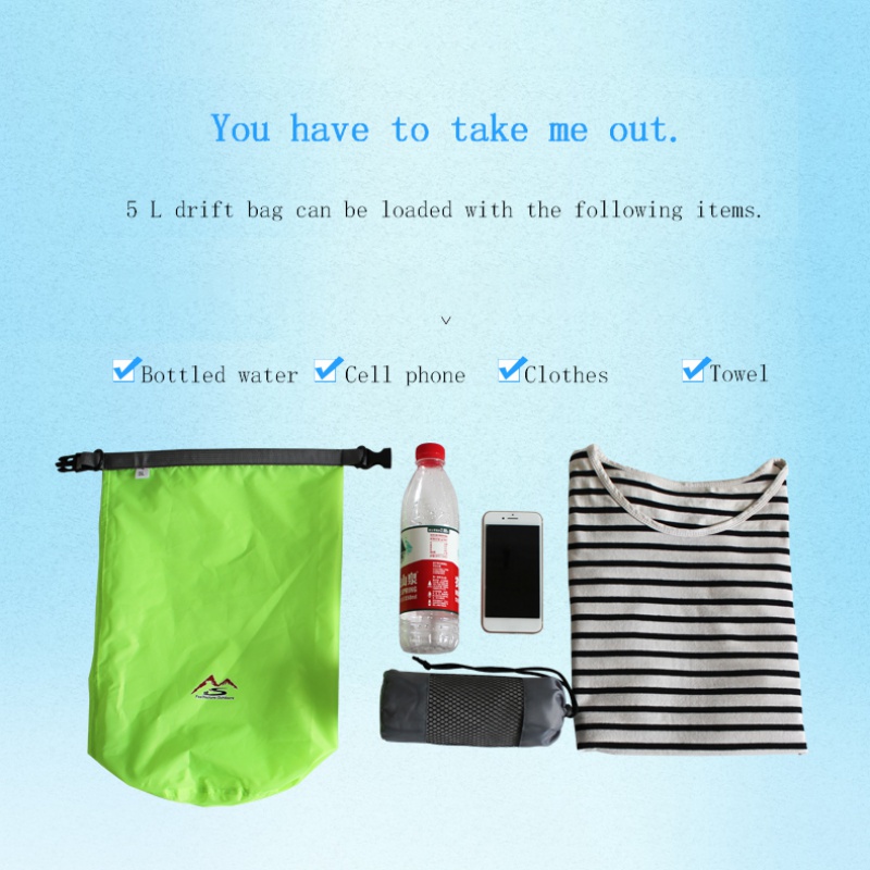 Sac sec étanche de 5, capacité de L-70 L, pour natation, Rafting, kayak, Trekking en rivière, voile, canoë, résistance à l&#39;eau