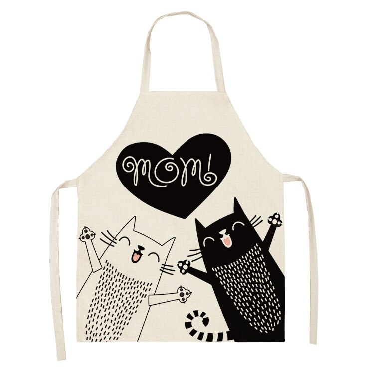 limpieza hogar delantal cocina mujer Delantal con Gato de dibujos animados para mujer y hombre, accesorios de cocina para hornear, delantal de cocina, delantal de café: 13 / 47x38cm kidsize