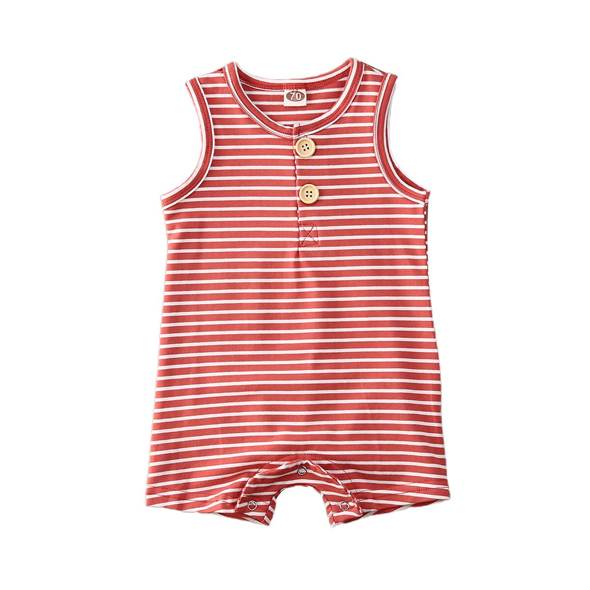 0-24 M abbigliamento per neonati pagliaccetto a righe per bambina vestiti per ragazzo tuta a righe senza maniche per bambina vestito estivo per neonato: Colore rosa / 24M