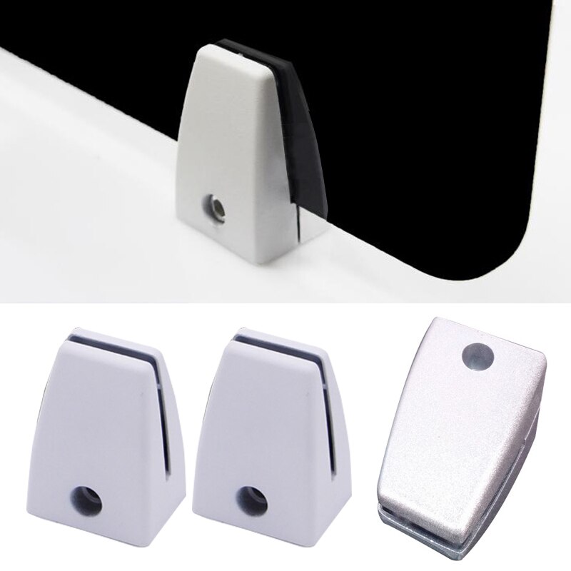 Aluminum Alloy Vertical Screen Clip Glass Clamps Bracket White Office Desk Desktop Station Baffle Clip Folder Glass Holder Clamp