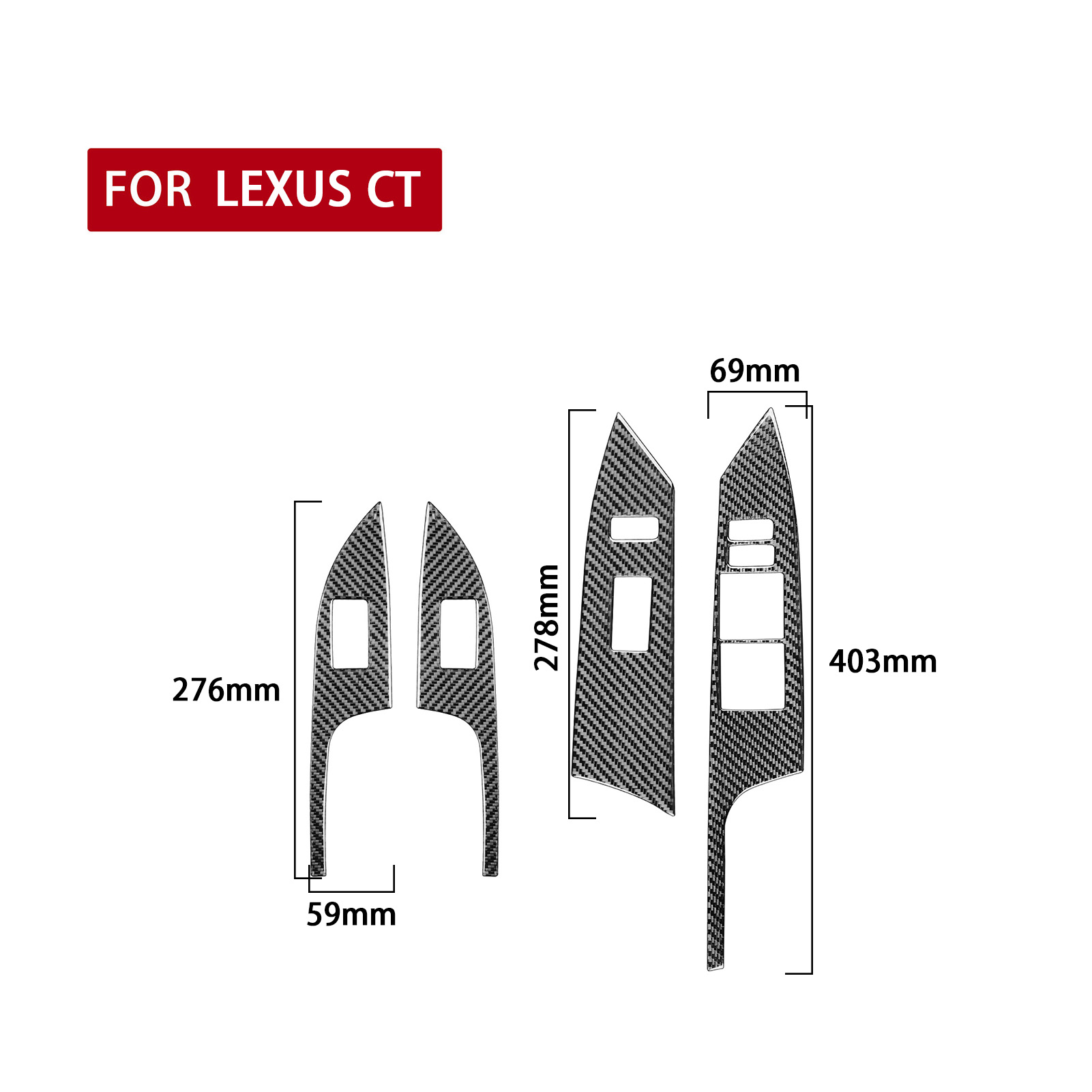 Pegatina de fibra de carbono para ventana Interior de Lexus CT 200h, , , , , , , , accesorios: Naranja