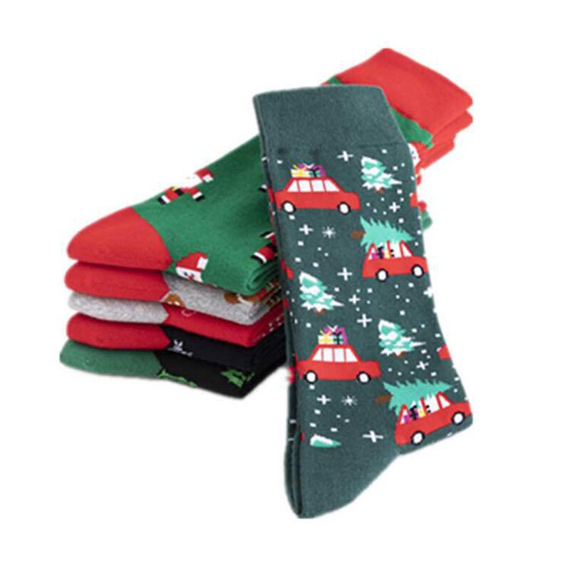Winter Christmas Socks Warm Breathable Cotton Socks With Pattern Funny Cartoon Socks Christmas For Men