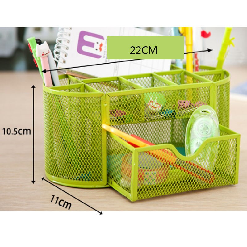 Metall mesh desktop kontor organisator penn blyantholder studie oppbevaring pennholder multi funksjon