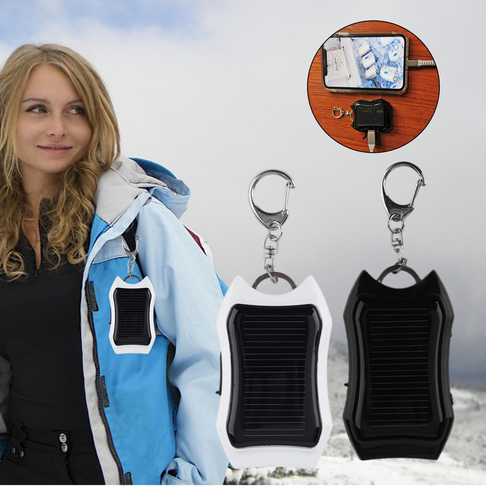 Portable 1200mAh Solar Power Bank Battery Pack for Phones Tablets Flashlight Waterproof High Efficiency 3 LED Outdoor Camping