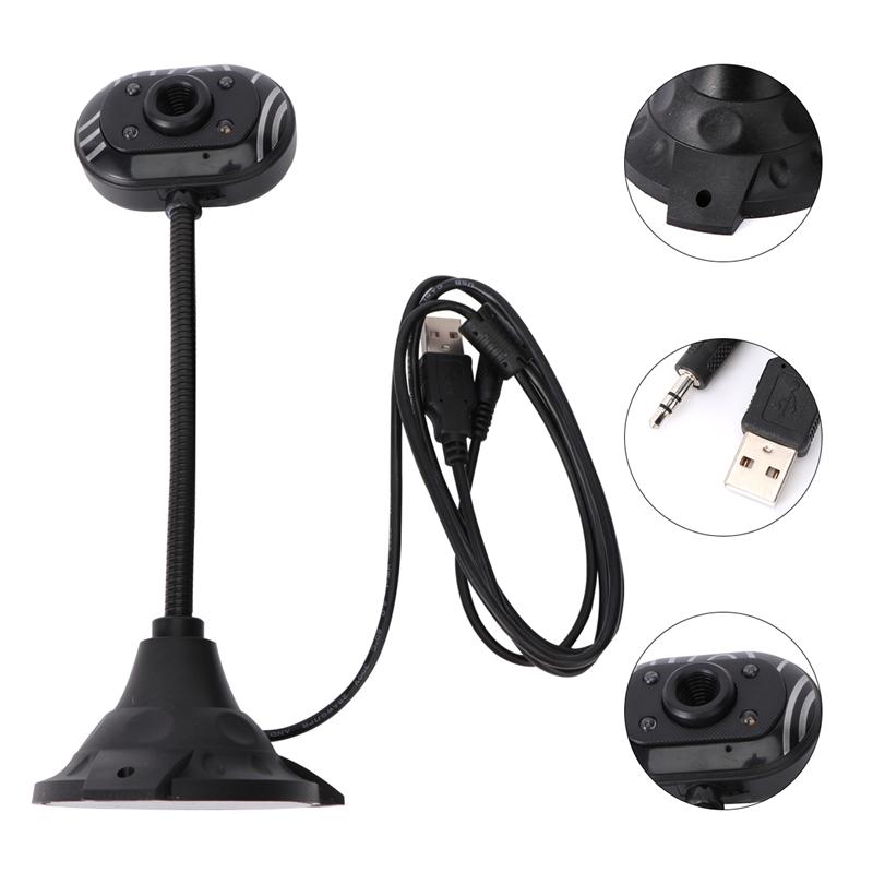 USB 2.0 Desktop HD Webcams Web Camera Built-in Night LED Lights For Computer PC Laptop without Microphone