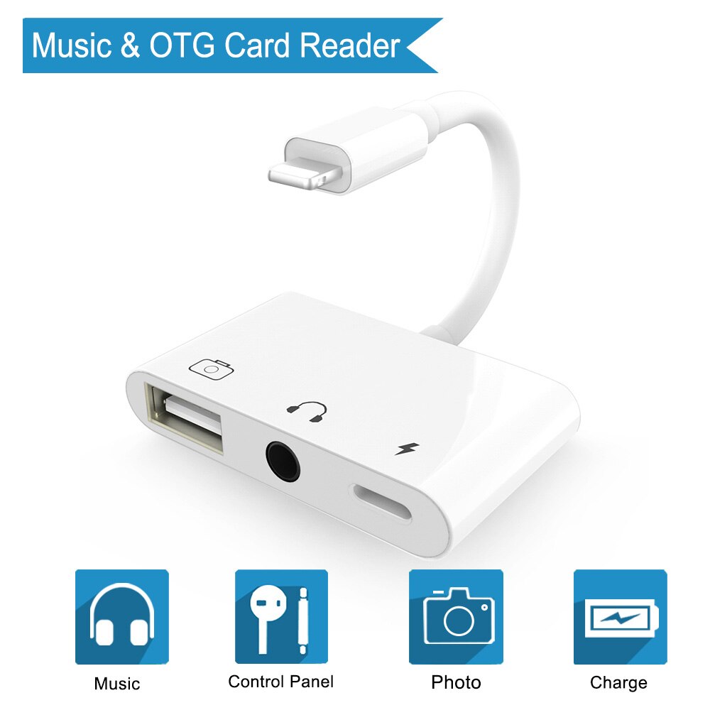 2 In 1 Otg Adapter Voor Lightning Naar Usb 3 Camera Adapter Otg Kabel Data Converter Voor Iphone Ipad Ipod toetsenbord Ios 13 Connector: THT-017