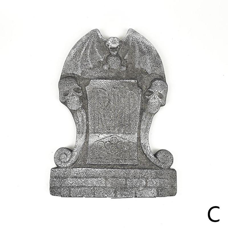 1 Pc Halloween Foam Tombstone Skeleton Tombstone Haunted Grisly Decor Props Rip Yard Party Bar House Decoration Stone Q8L8: C