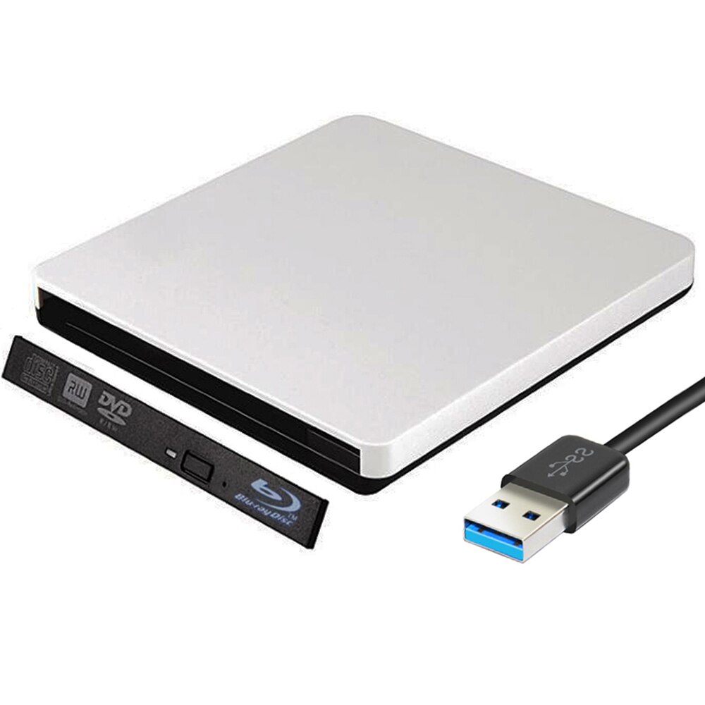 USB 3.0 External Blu-ray DVD/CD-ROM Case For Laptop Desktop PC Optical Disk Drive SATA External DVD Enclosure: 12.7MM Blu-ray