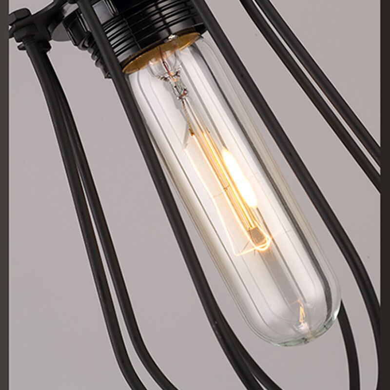 Vintage bur lysekrone edison pære loft restaurant soveværelse pendel led belysning industri vintage jern lamper til hjemmet