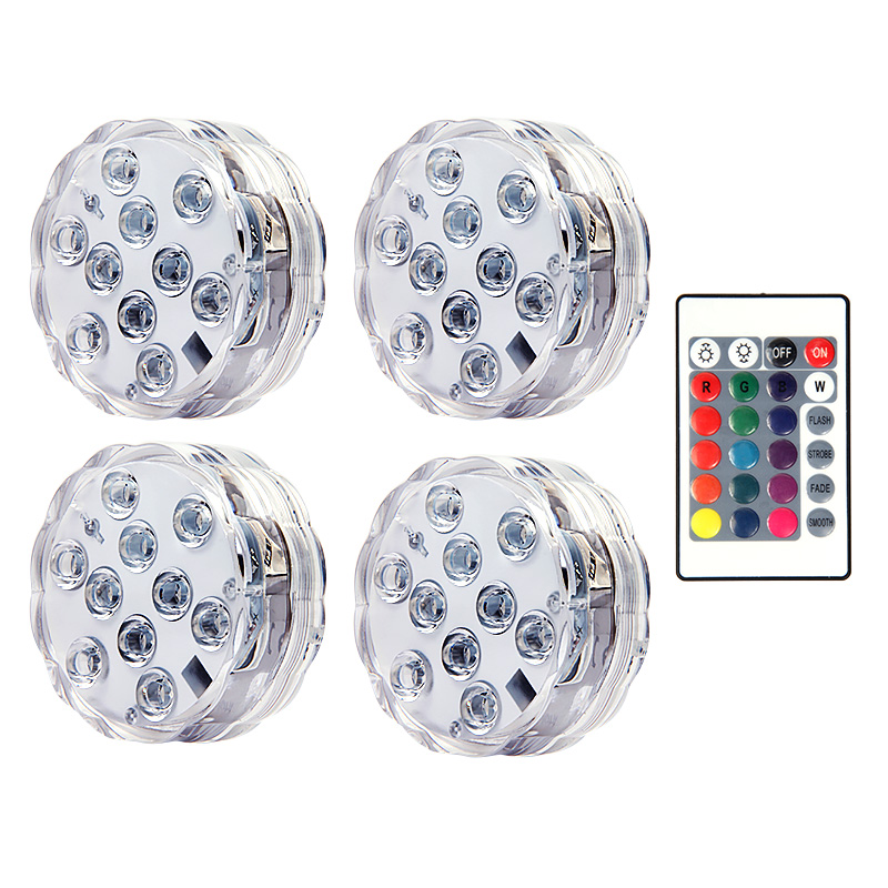 Lampe de Nuit Sous-marine à 10LED RGB SubSN, Luminaire à Piles, Idéal pour un Jardin, une Piscine, un Vase ou une ixde Mariage: green