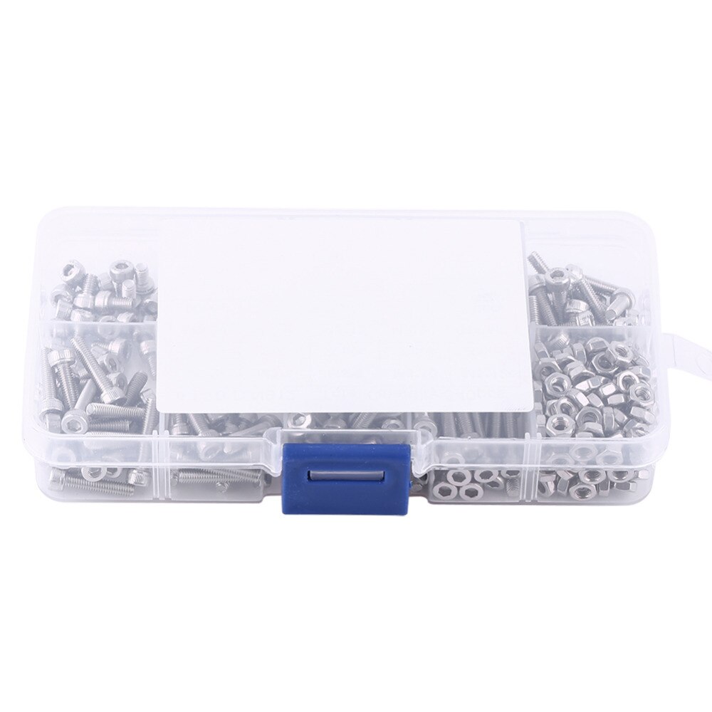 340pcs M3 Stainless Steel SS304 Hex Socket Cap Head Screws and Nuts Assortment Kit