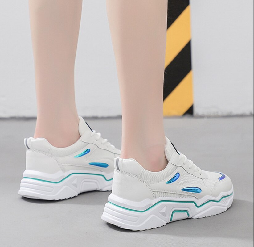 women running Comfortable shoes pink Chunky sneakers platform wedge LL-35