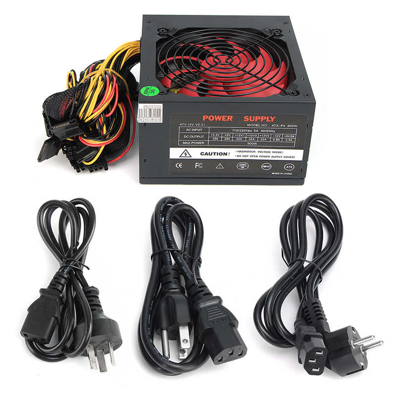 LEORY 800W Power Supply - Full Modular - 80+ Gold Certified - 120mm Fan - ATX 12V