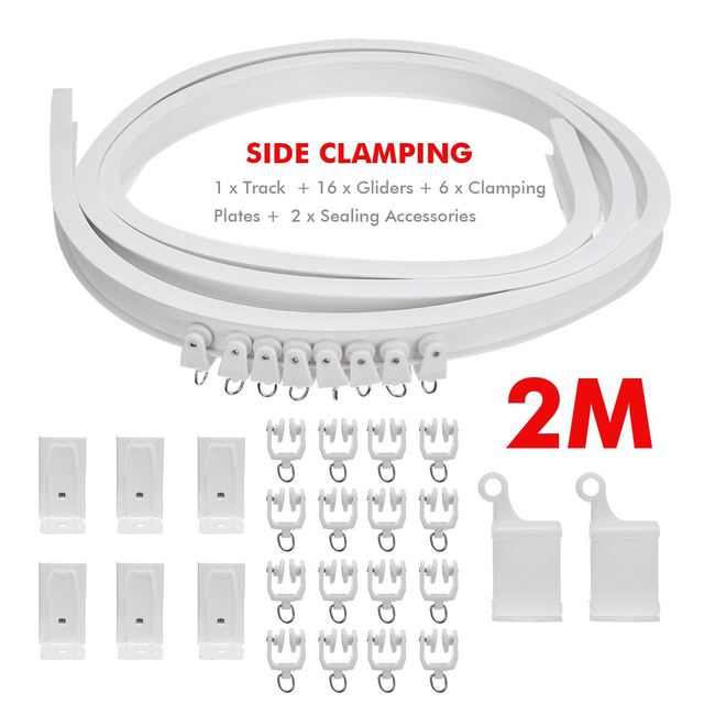 Rail de rideau de plafond Flexible, Rail de tringle de fenêtre pliable à courbe droite, Kit d&#39;accessoires de décoration de maison 2M/3M/4M/5M/6M