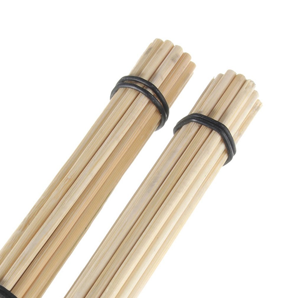 1 Paar Professionele Bamboe Hout Multi-Sticks Jazz Drum Rods Stokken Borstels Drumsticks Drum Accessoires Met Rubberen Handvat