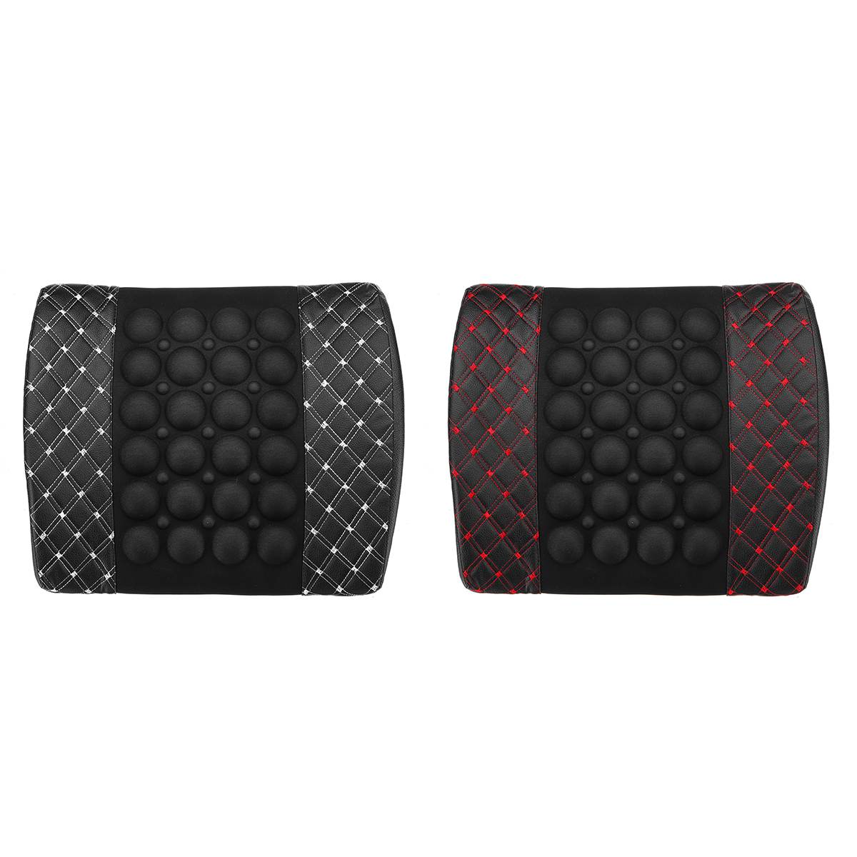 12V Auto Kussen Rugsteun Lumbale Elektrische Massage Pu Lederen Vrachtwagens Pijn Herbeleven Bescherming Wasit Zitkussen Ontspannen Accesoires