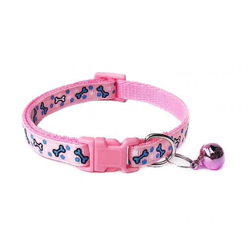 Collier pour chat avec clochette, boucle réglable, accessoire pour chat, accessoire pour petit chien, chihuahua, avec clochette: Rose