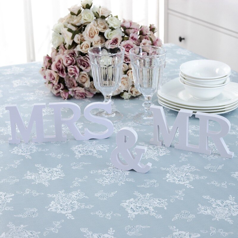 Wedding White Pink Floral Mr &amp; Mrs Letters Mr &amp; Mrs Sign Mr and Mrs Letters