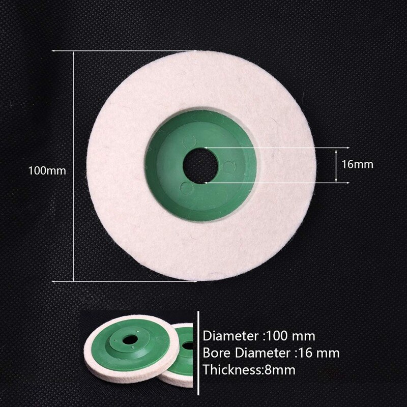 10 stuks 100mm 4 inch wollen ronde polijstschijven pads voor koper, ijzer en aluminium polijstgereedschappen