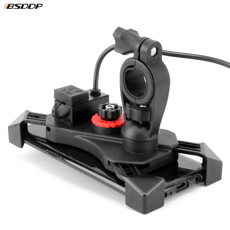 Motorcycle GPS USB Auto shrink cell Phone Holder 360 Rotatable Handlebar Rearview Mirror installation Mobile firmly shockproof