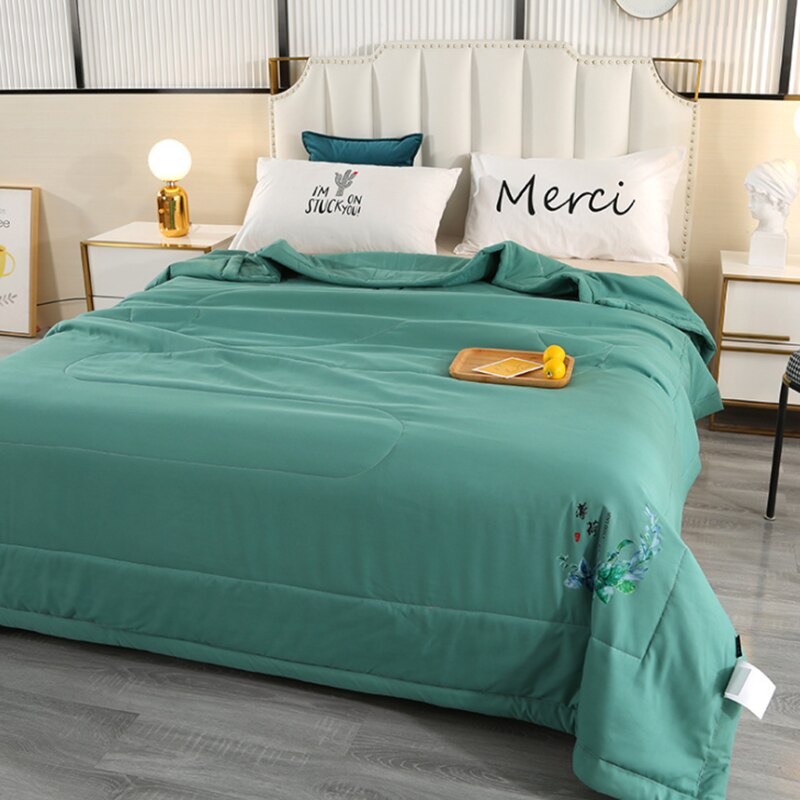 Mint Airconditioning Quilt Eenvoudige Japanse Stijl Zomer Koel Dekbed Enkel Dubbel Student Quilt: 2 / 150X200CM