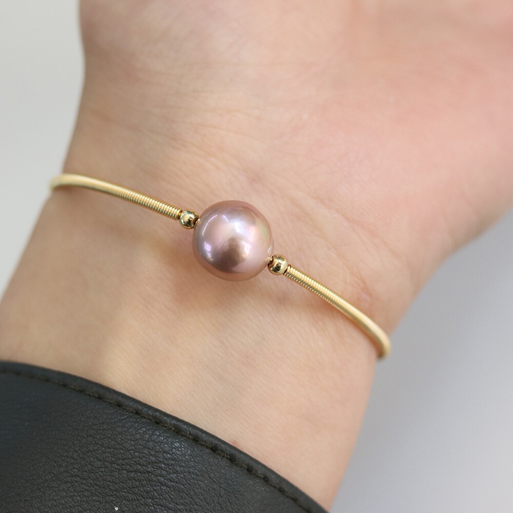Natuurlijke Zoetwater Parels Een Parel Metalen Kralen Armbanden Sieraden Accessoires Voor Vrouwen Party