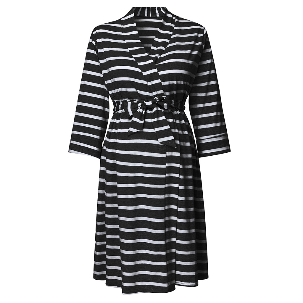 Maternity & Nursing Black Contrast Cotton Maxi Dress