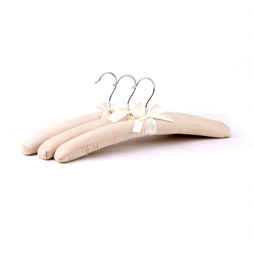 Satin- Gepolsterte KleiderbüGel Kledinghangers Holz Schwamm Mantel Tuch KleiderbüGel für Kleidung Cabides Para Roupa samt colgador de ropa