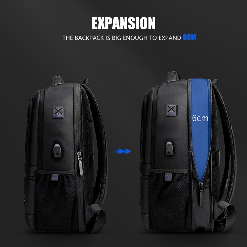 Anti diebstahl Vergrößern Rucksack USB Externe Lade 15,6 Zoll Laptop Rucksack Männer Wasserdicht Schule Rucksack taschen für Teenager