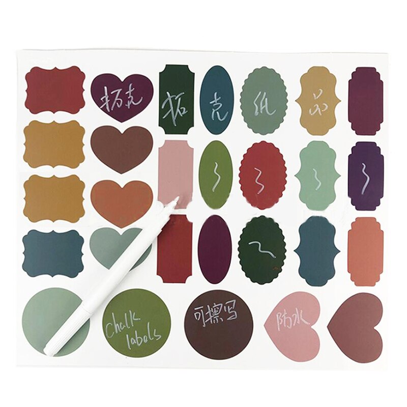Kleurrijke zelfklevende stickers, etiketten, waterdichte uitwisbare pottenorganizer, opberglabels