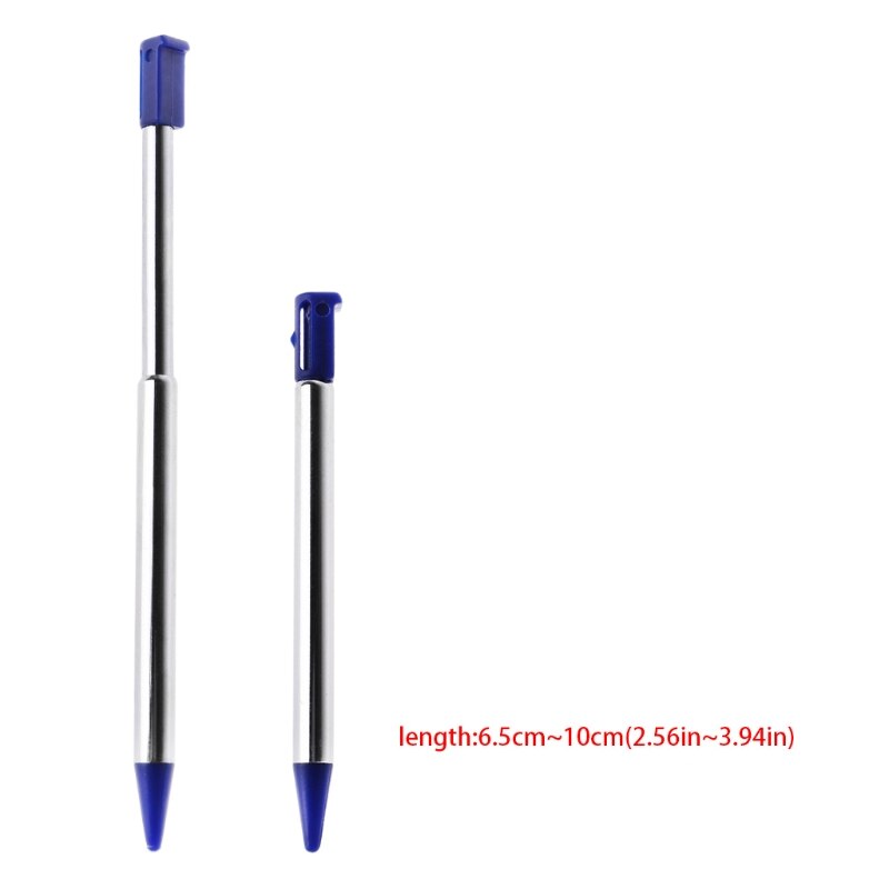 Canetas estilizadoras ajustáveis curtas para nintendo 3ds ds, caneta de toque extensível