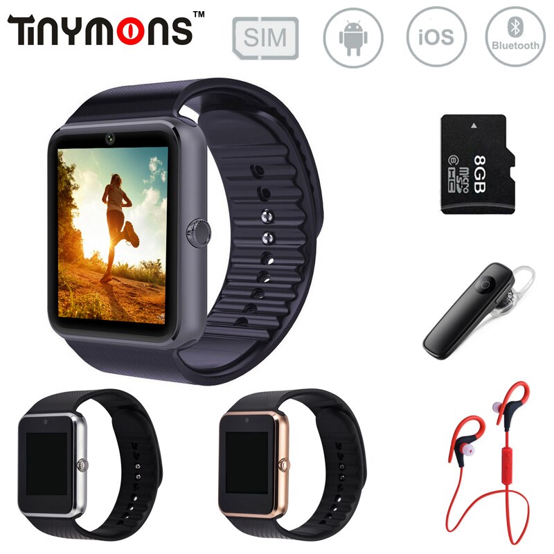 GT08 Bluetooth Intelligente Della Vigilanza Del Wristband SIM Carta di TF Del Telefono MP3 Smartwatch Per Apple iOS Android di SMS/chiamata di Promemoria Per Il Fitness macchina fotografica