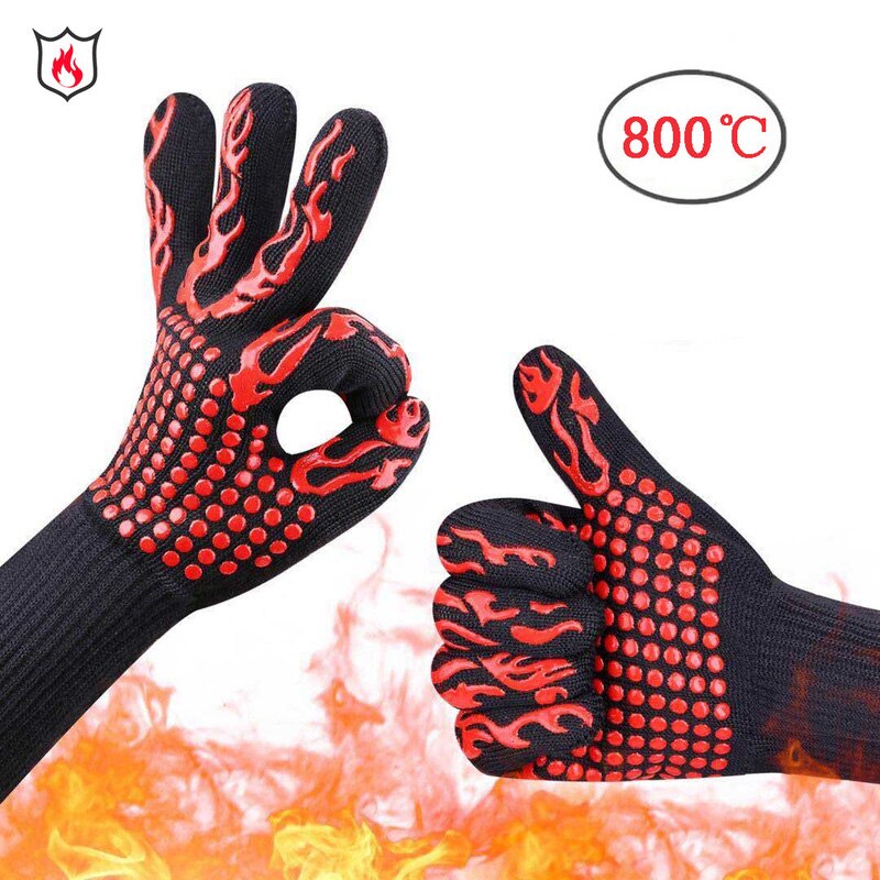 1 stück Wärme beständig handschuhe 500/800 grad Grill ofen hohe temperatur Nicht-Unterhose handschuhe isolierung Anti-verbrühungen Mikrowelle