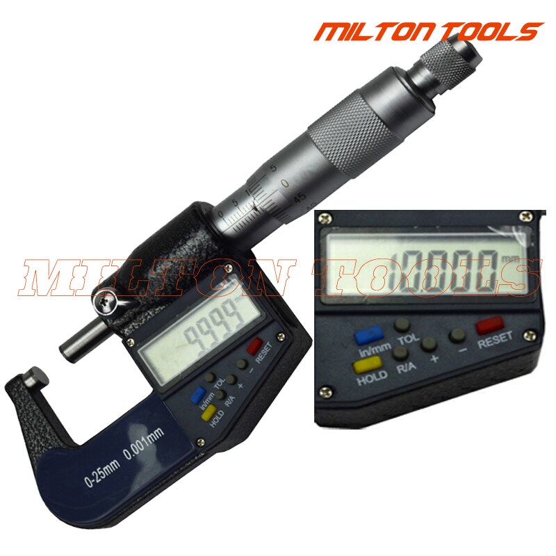 0-25 micrômetro eletrônico do micrômetro do micrômetro de digitas 0.001mm calibre do calibre do calibre do calibre cromado