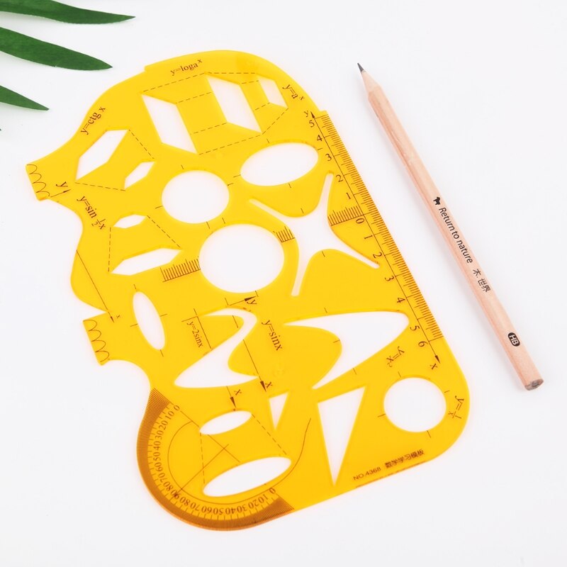 Pro Math Learning Template Drawing Ruler Protractor Exam Student School Supply