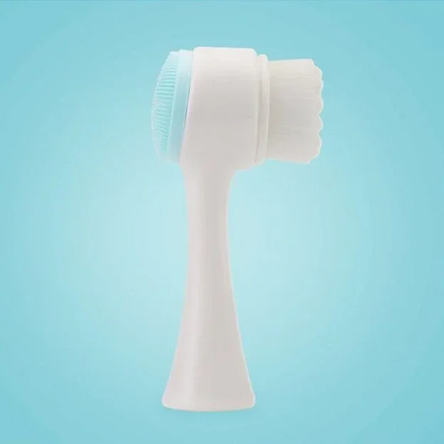 Silicagel gezichtsborstel Dubbelzijdige gezichtsreiniger Mee-eter verwijderen Product Poriereiniger Exfoliërende gezichtsborstel Gezichtsborstel: Blauw