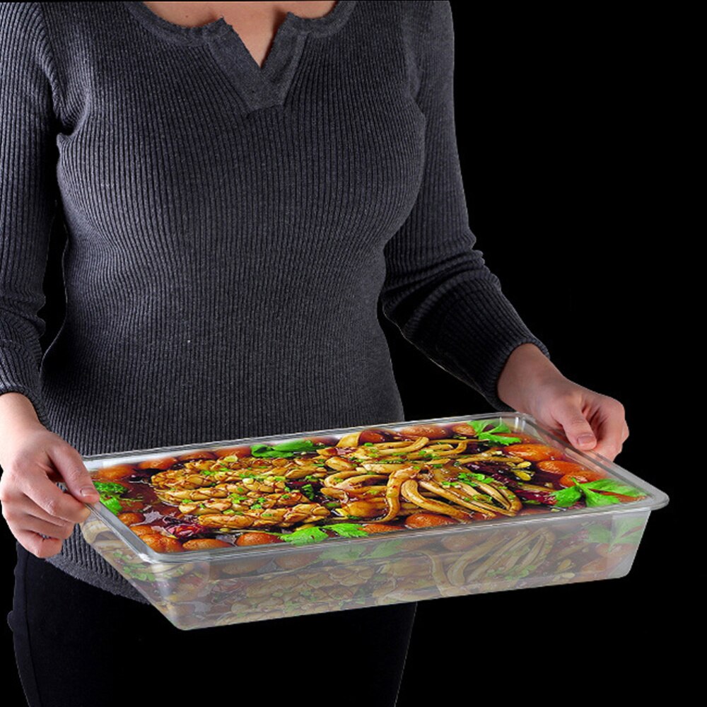 Plastic Trays Acrylic Transparent Rectangular Heavyweight Serving Party Platter Food Tray