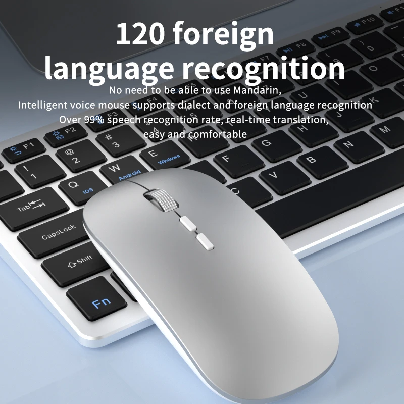 Xiaomi Voice Translation Mouse AI Intelligent 2.4G Bluetooth Wireless Rechargeable USB Connection Computer Charging Voice Mice