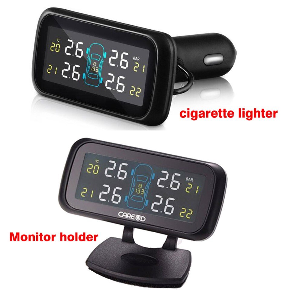 U903 Car TPMS Tire Pressure Monitoring System Four External Wireless TPMS Sensor Tool Monitor Diagnostic Tool cigarette lighter