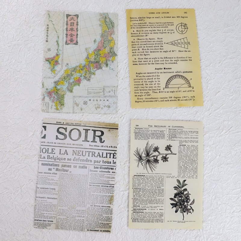 30 Uds. Mapa antiguo letras de flores página de música Material de fondo papel diario basura álbum de recortes papel decorativo Vintage para manualidades Diy