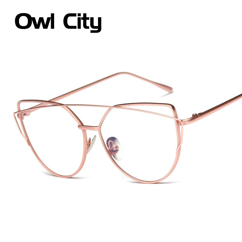 Women Eyeglasses Brand Cat eye Rose Alloy Frame Anti-blue ray Optical Clear Len Glasses Unisex Eyewear Frames