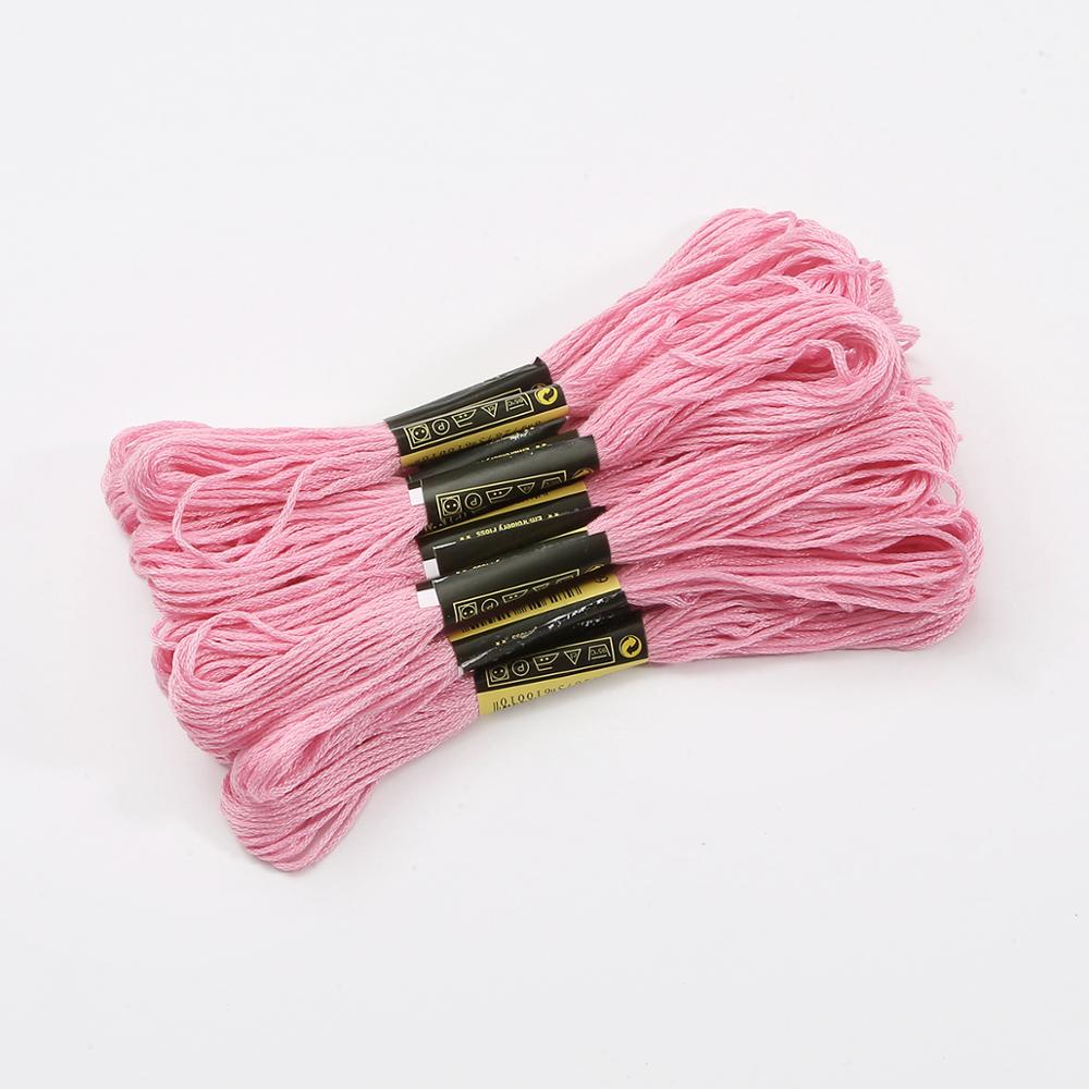 Fil de couture en point de croix coloré, 5 pièces/sac par petite barre 7.5m, , fournitures et tissus pour bricolage de vêtements, offre spéciale: pink