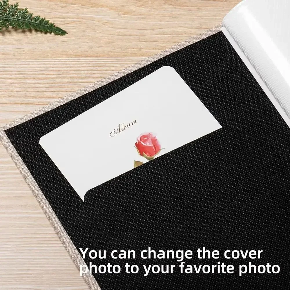 Álbum de fotos de lino con 300 bolsillos, tipo entrelazado sin cordones, almacenamiento de fotos de 6 pulgadas, álbumes de fotos para fotos de 4x6cm y 6 pulgadas, 1 Uds.