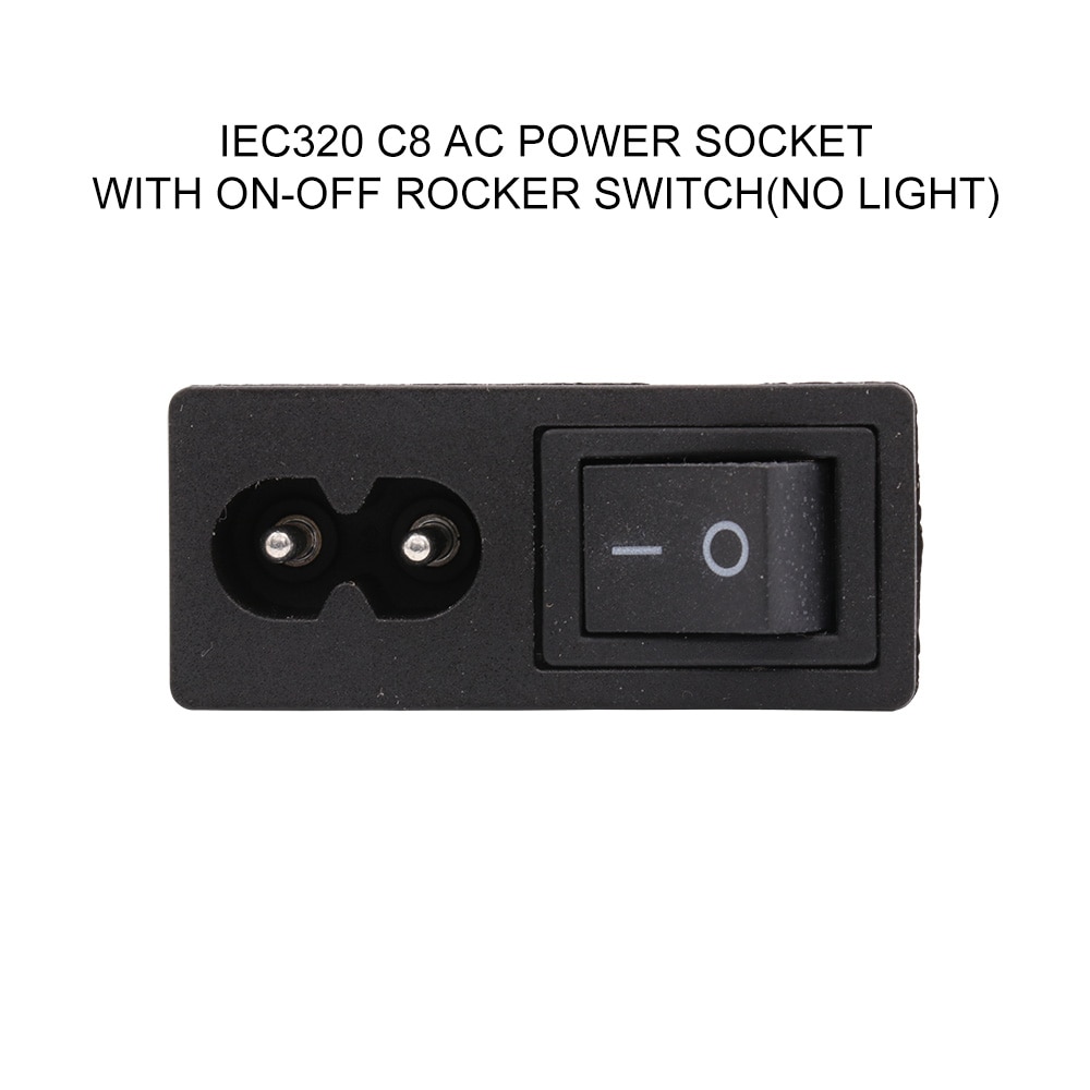 1PC IEC 320 C8 MAINS AC Power Socket Elektrische plug netsnoer inlaat Stopcontact Met ON OFF Rocker schakelaar CCC CE