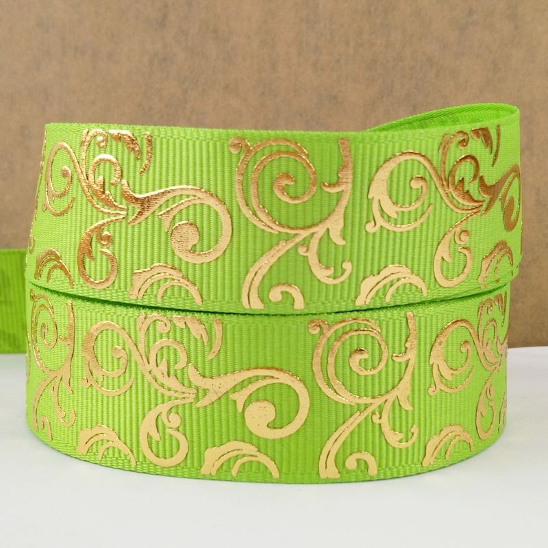 50 yard gold swirl foil printed grosgrain ribbon sp-G-38: 11