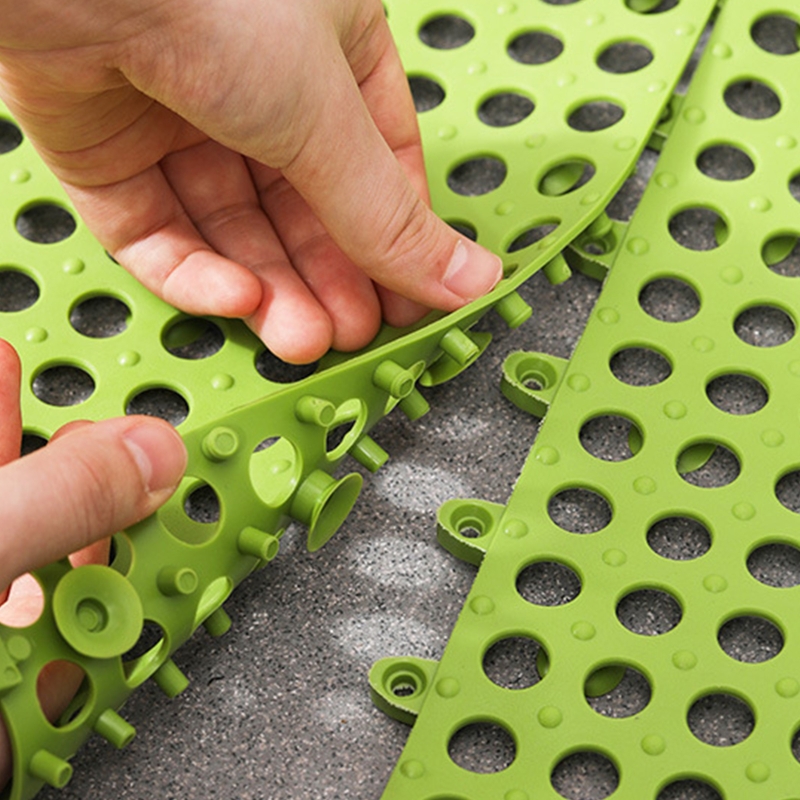 Square Shower Mat Non-Slip Bath Mats Anti-skid Bathroom Massage Mat Hollow Drain Holes Bathtub Carpet Kitchen Splicing Pads